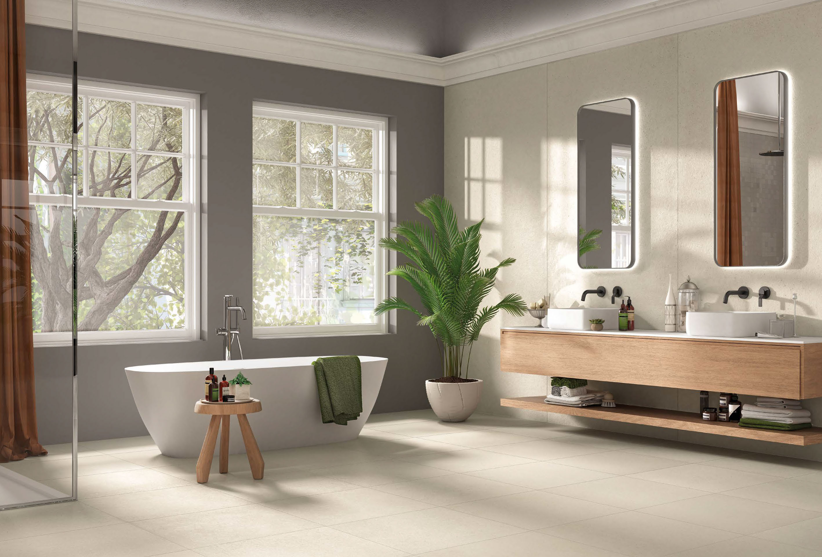 natural stone and porcelain flooring, BTS Home